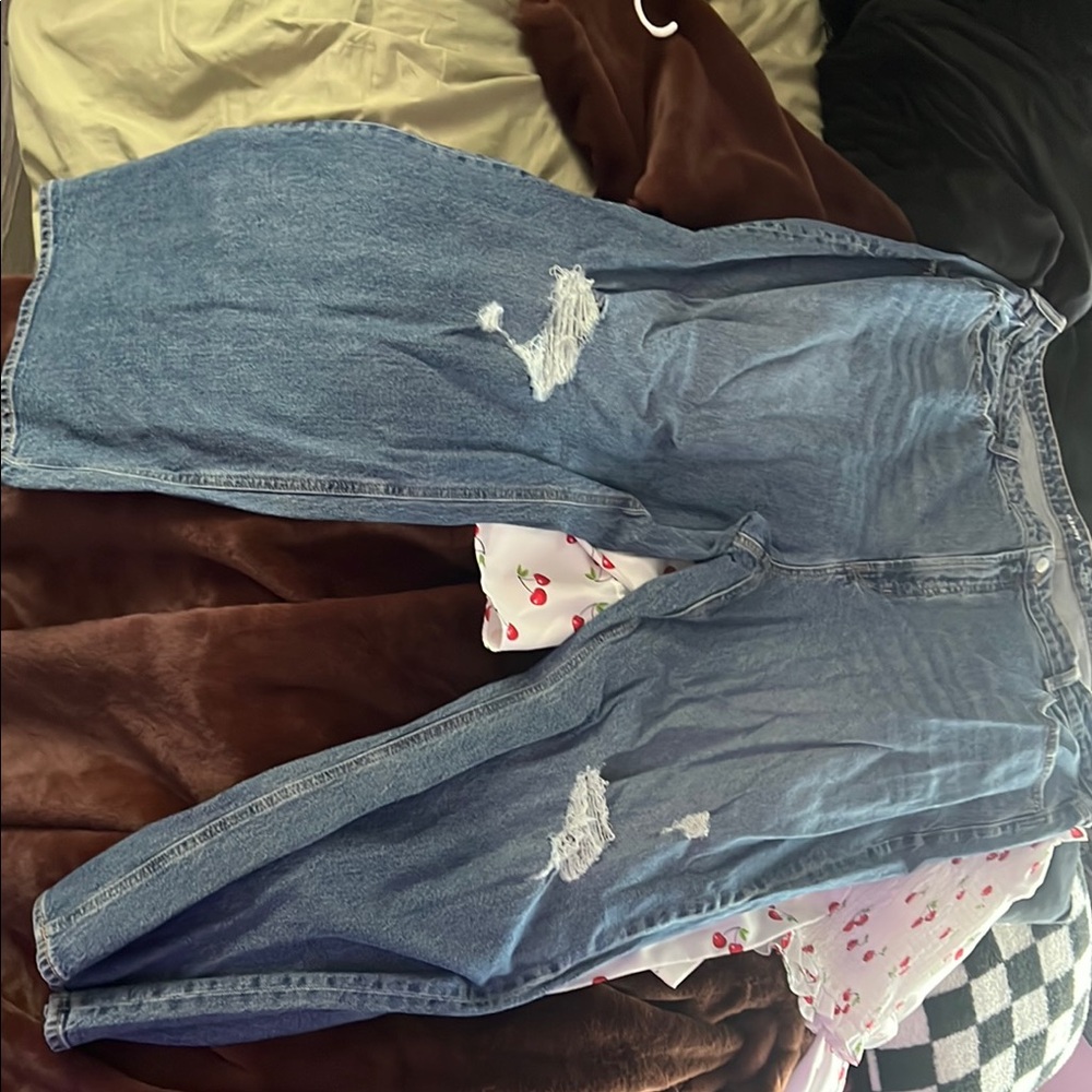 Women's Blue Distressed Jeans